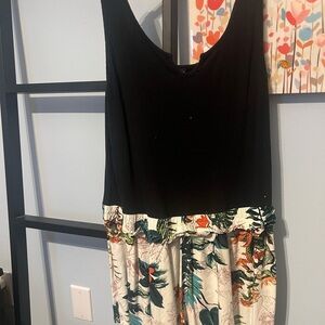 Black and Floral Romper